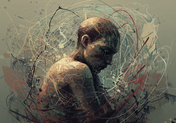 An abstract image representing mental exhaustion and sensory overload