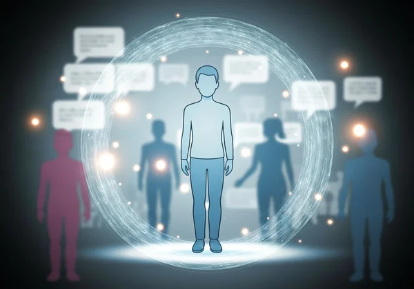 Metaphorical shield protecting person from social overload