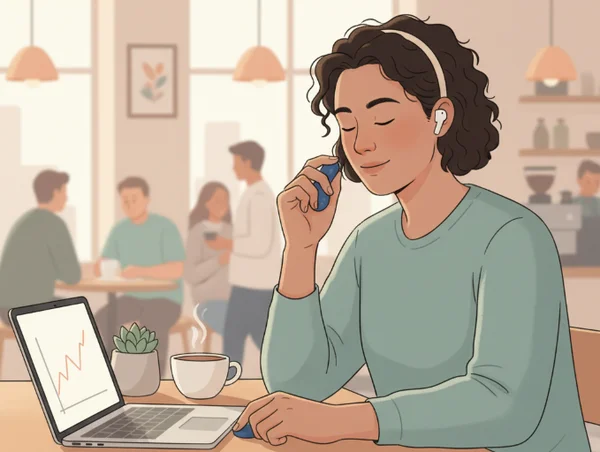 Person using sensory accommodations in daily life