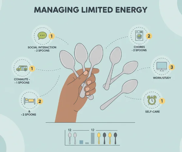 Illustration of the Spoon Theory for energy management