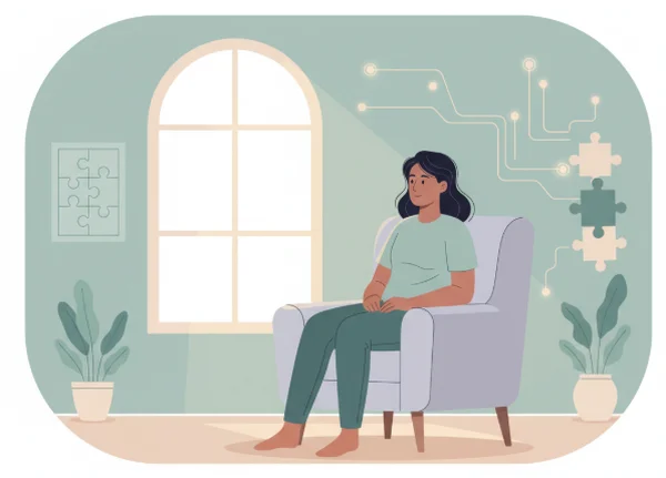 Adult reflecting on late autism diagnosis