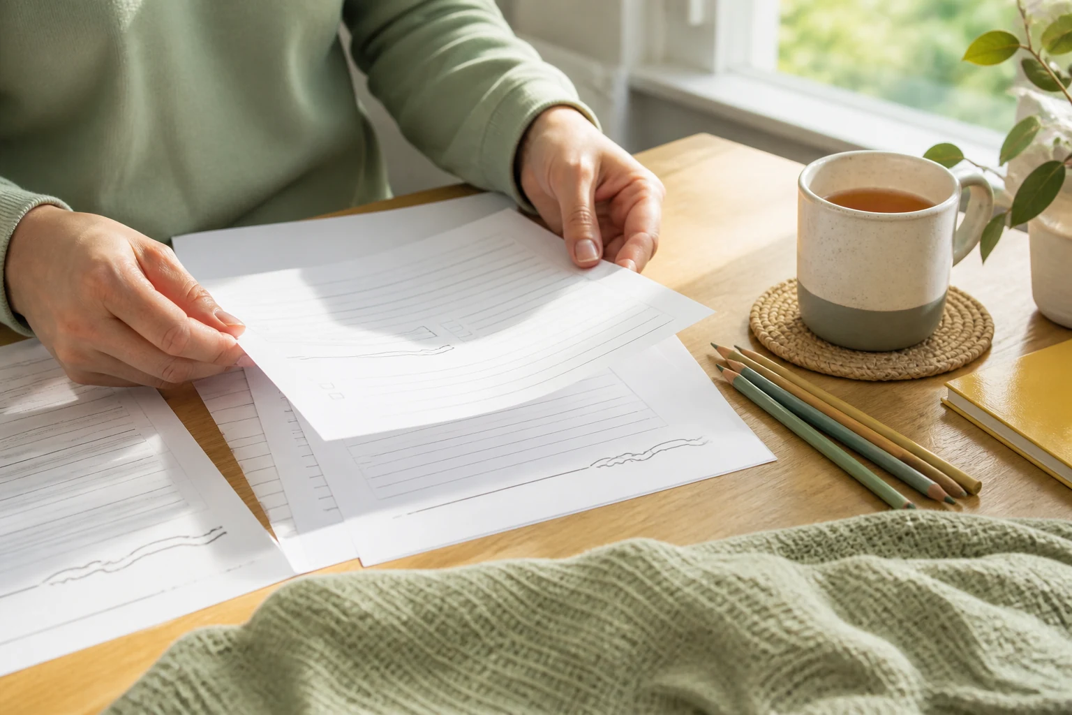 Calm self-reflection worksheet